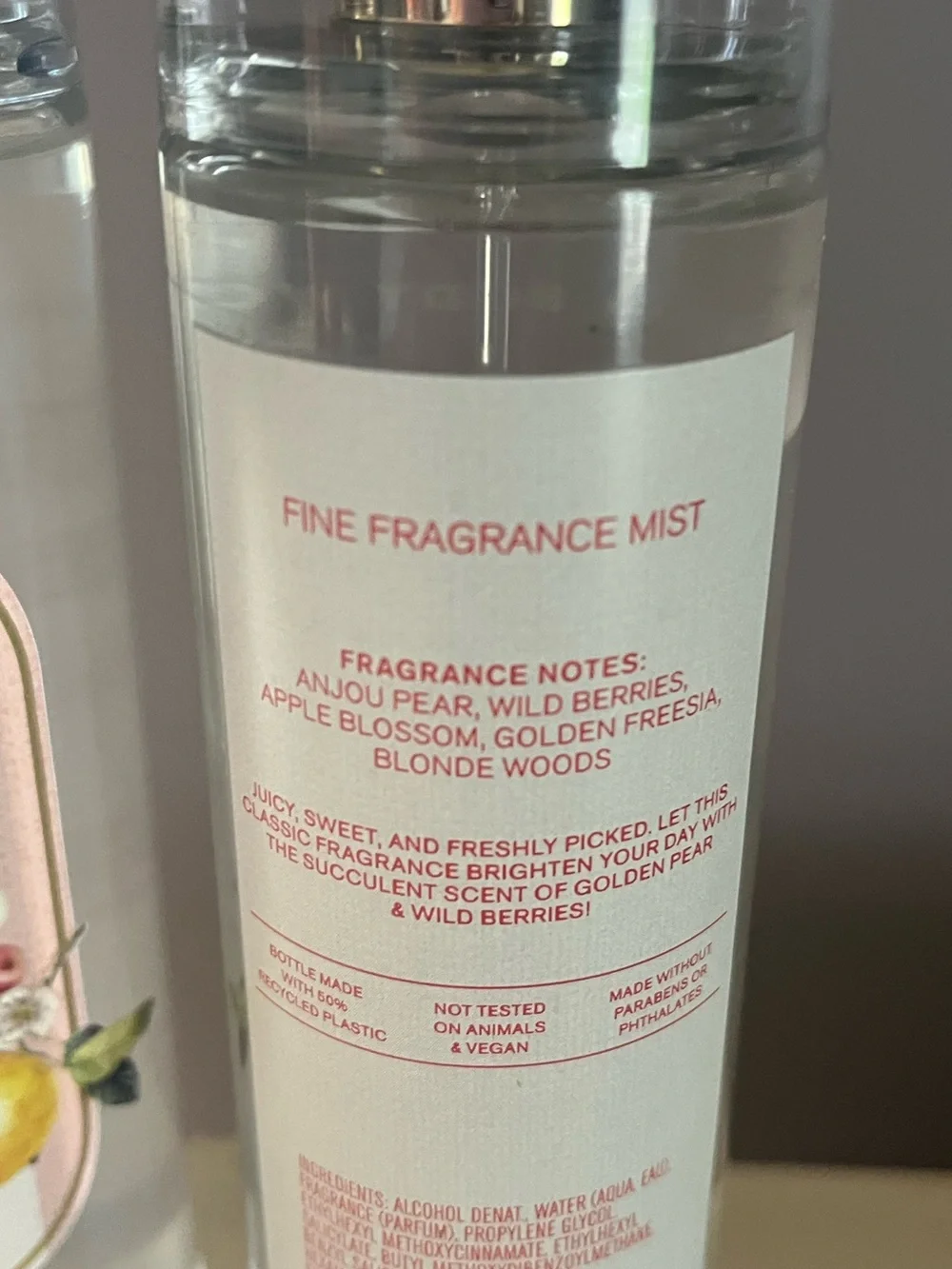 Two New Bath & Body Works Pearberry Fine Fragrance Mists